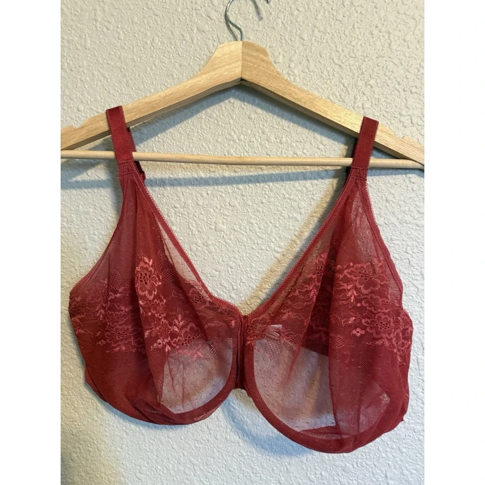 Gossard Glossies Lace Size 38I Sheer Molded Bra Non-Padded Underwired  13001